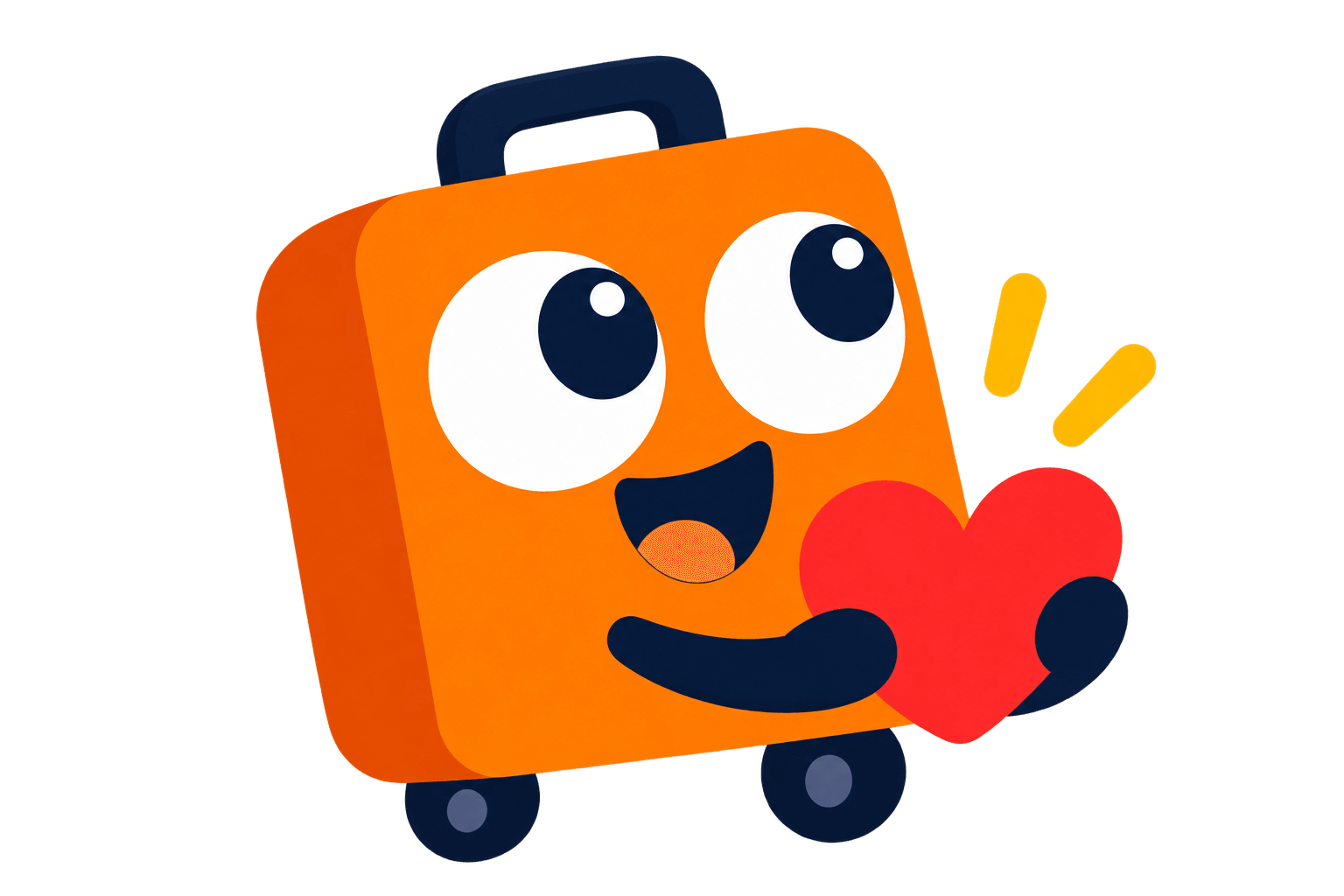 Tingo holding a heart, ready to help plan your adventure